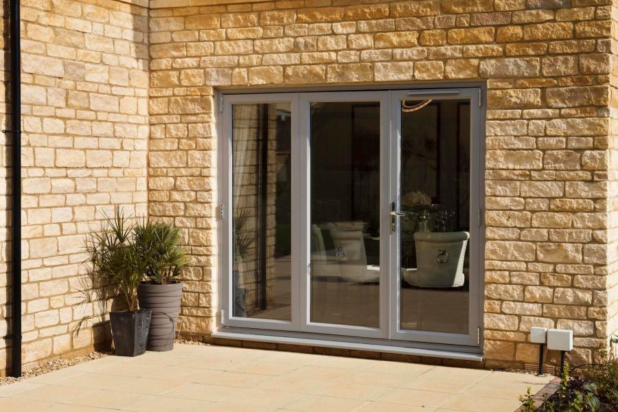 light grey bifold door