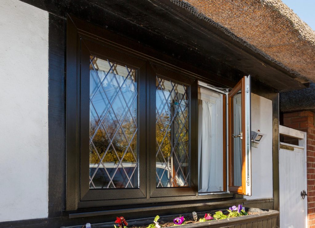 open brown flush window