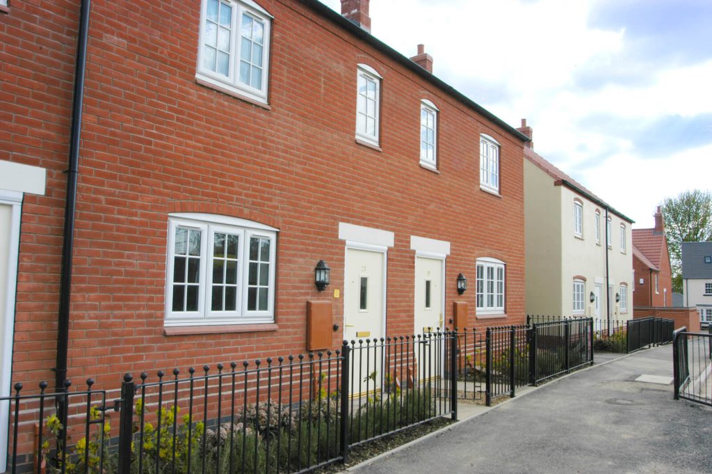 houses with white casement windows